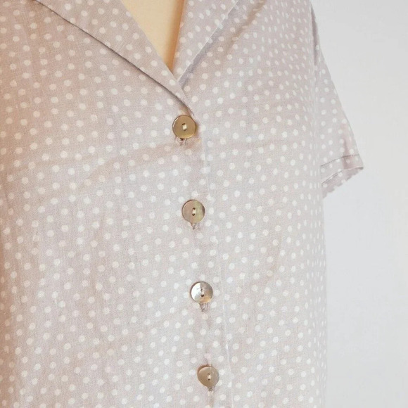 Rachel Zoe Gray Polka Dot Button Down Shirt - Picture 2 of 6
